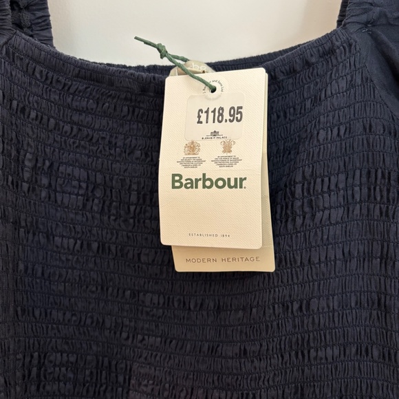 NWT Barbour Plaid Navy Macy Midi Dress Sz 6 US / 10 UK - Picture 6 of 6